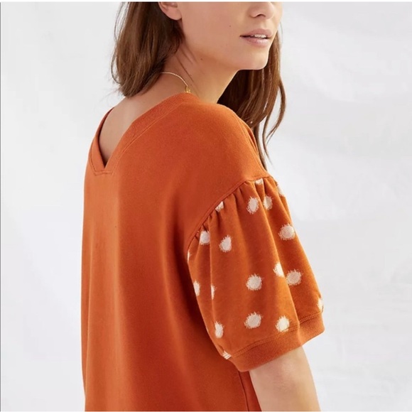 Anthropologie Tops - NWT Daily Practice by Anthropologie Puff Sleeve Polka Dot Sweatshirt Top Size S